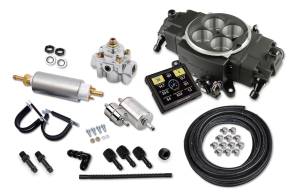 Holley - Holley Super Sniper Stealth EFI 4150 Self-Tuning Fuel Injection Master Kit 650 HP - Black Ceramic