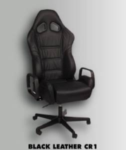 Black Leather CR1 Office Chair