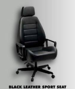 Black Leather Sport Seat Office Chair
