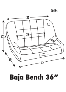 Corbeau 36-inch Baja Bench Seat