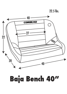 Corbeau 40-inch Baja Bench Seat