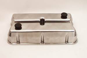 Valve Covers - Canton Racing Products - Canton SB Ford Tall Polished Cast Aluminum Valve Covers w/2 holes