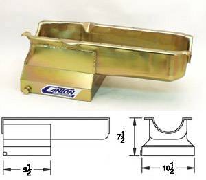 Canton Drag Race Oil Pans - Canton Chevy Drag Race Pans - Canton Racing Products - Canton "T" Sump Drag Race Chevy SBC pre-’80 Blocks w/ Left Side Dipstick Oil Pan