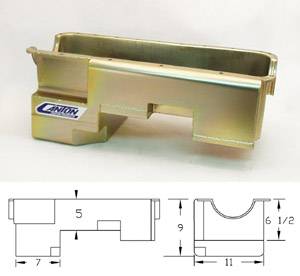 Canton Drag Race Oil Pans - Canton Ford Drag Race Pans - Canton Racing Products - Ford Fox Body Pro Power 429-460 Blocks Rear Sump Drag Race Oil Pan