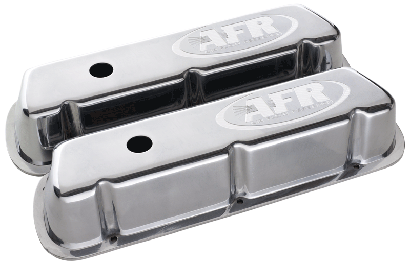 AFR SBF Polished Aluminum Standard Valve Covers CNC Engraved Small Block Ford 6716