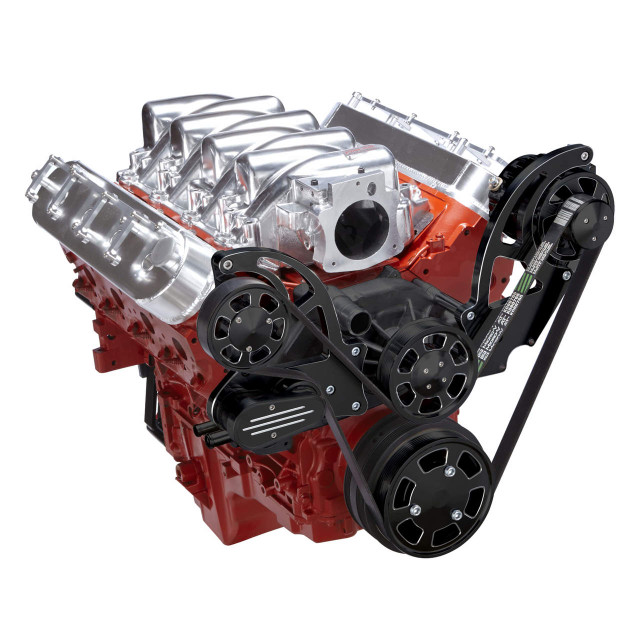 Cvf Chevy Ls High Mount Serpentine System With Alternator Only Black Diamond All Inclusive