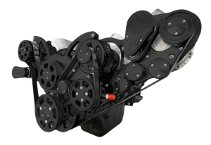 CVF Racing - CVF Wraptor 10-Rib FEAD System For ProCharged BBC With AC, Power Steering & Alternator - Black