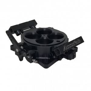 Accufab Racing - Accufab 4-Barrel 4150 Black Throttle Body w/ Integrated Fuel Rails