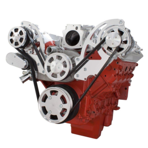CVF Racing - CVF Chevy LS High-Mount Serpentine System with AC & Alternator - Polished (All Inclusive)