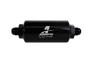 Aeromotive - Aeromotive Filter In-Line 10-Micron Fabric Element AN-08 Male Bright-Dip Black 2" OD