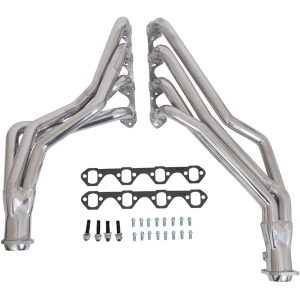 BBK Performance - Ford Mustang 5.0L 1979-1993 BBK Performance Polished Silver Ceramic Long Tube Headers 1-5/8" - Automatic Transmission