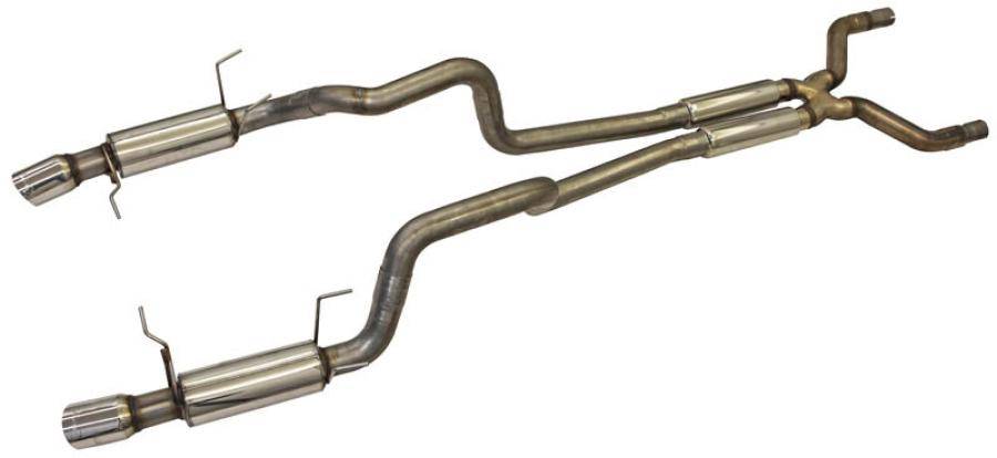 Bassani - Ford Mustang GT 2011-2014 Bassani 3" X-Cross Over and Race Muffler Cat-back System - Image 1