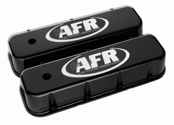 Air Flow Research - AFR BBC Aluminum Valve Covers CNC Engraved, Black Powder Coat - Image 1