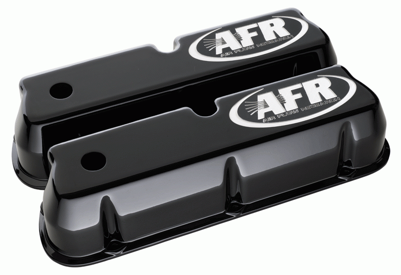 Air Flow Research - AFR SBF Aluminum Tall Valve Covers CNC Engraved, Black Powder Coat - Image 1
