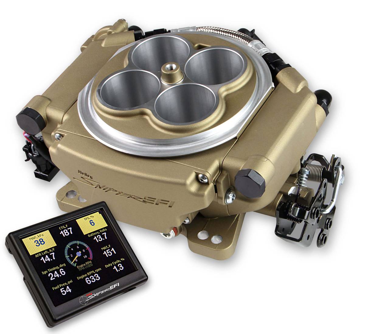 Holley - Holley Super Sniper EFI 4150 Self-Tuning Fuel Injection Kit 650 HP - Classic Gold - Image 1