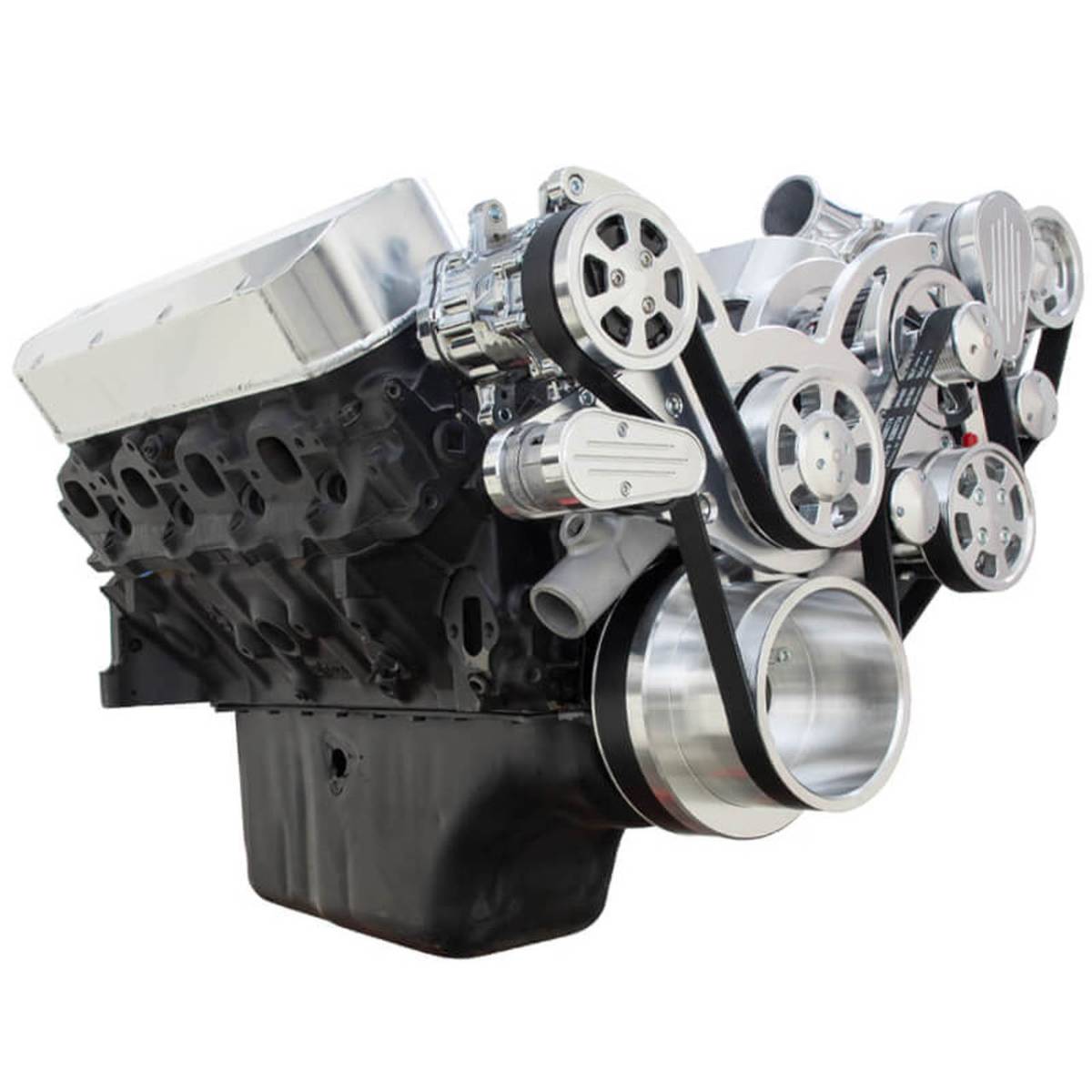 CVF Racing - CVF Wraptor FEAD System For ProCharged BBC With AC Power Steering Alternator - Polished - Image 1