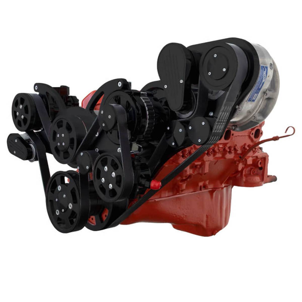 CVF Racing - CVF Wraptor FEAD System For Procharged SBC With AC, Power Steering & Alternator - Black - Image 1