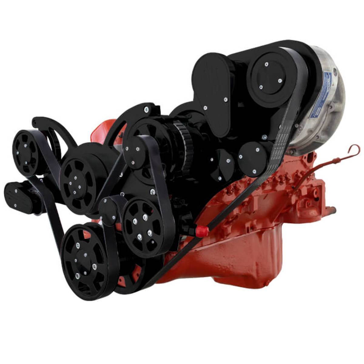 CVF Racing - CVF Wraptor FEAD System For Procharged SBC With AC and Alternator - Black - Image 1