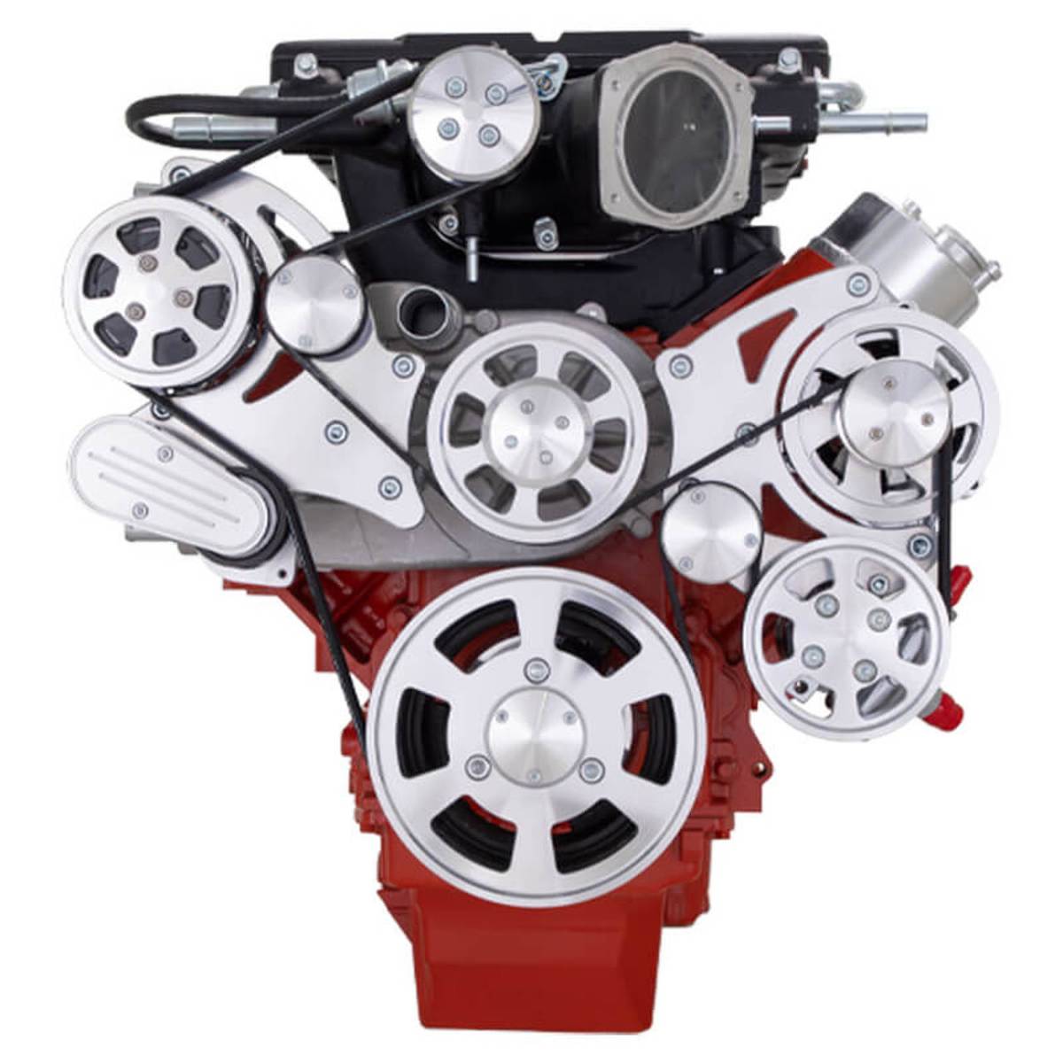 CVF Racing - CVF Wraptor Chevy LS Engine Whipple 2.3L or 2.9L Serpentine Bracket System with Alternator AC and Power Steering - Polished - Image 1