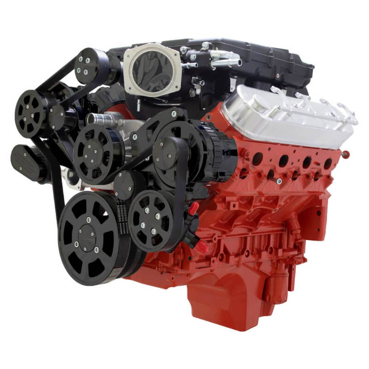 CVF Racing - CVF Wraptor Chevy LS Engine Whipple 2.3L or 2.9L Serpentine Bracket System with Alternator AC and Power Steering - Black - Image 1