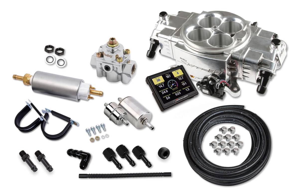 Holley - Holley Super Sniper Stealth EFI 4150 Self-Tuning Fuel Injection Master Kit 650 HP - Polished - Image 1