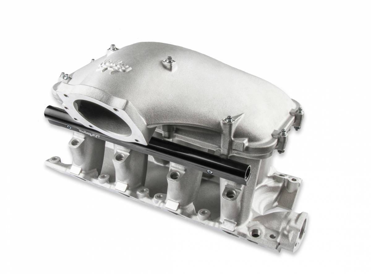 Holley - Holley EFI 8.2" Ford SBF Hi-Ram Manifold with Side Mount Top 95mm Throttle Bore - Satin - Image 1