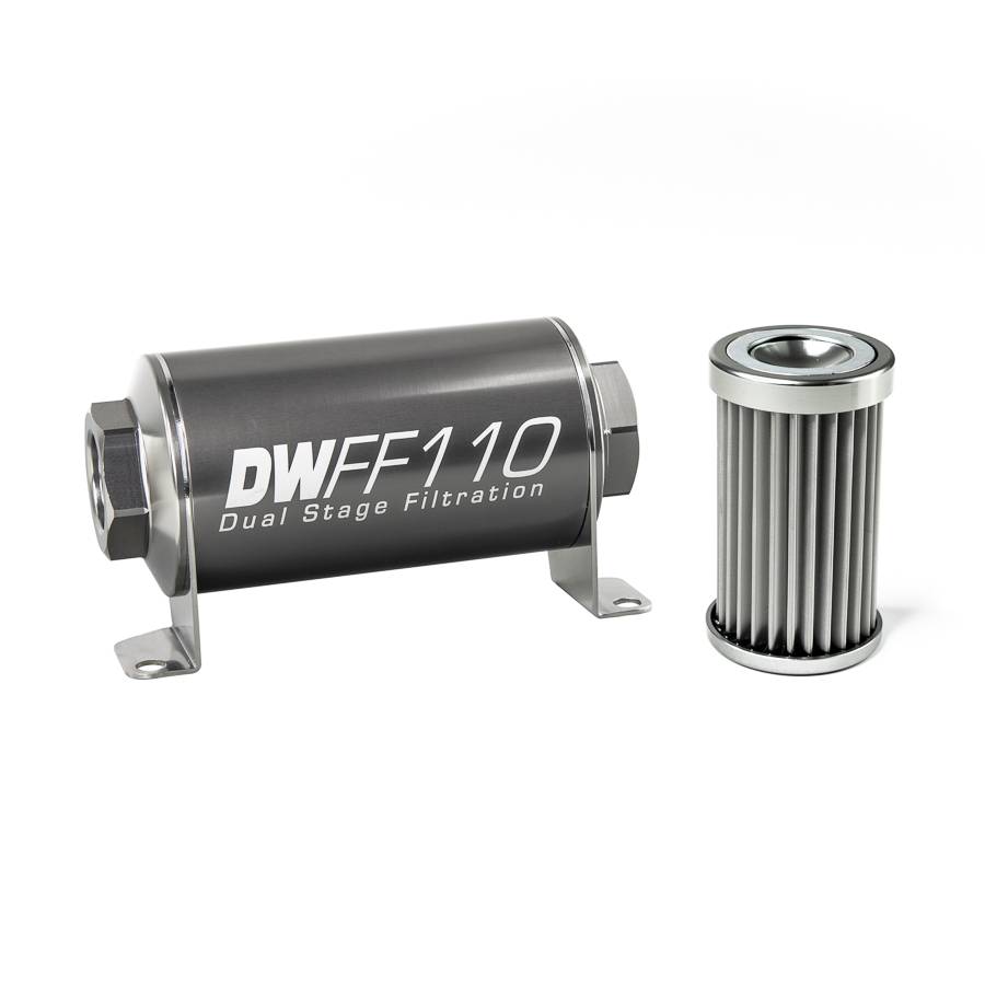 DeatschWerks - DeatshWerks In-Line Universal Fuel Filter Kit - Stainless Steel 5 Micron, 110mm - Image 1