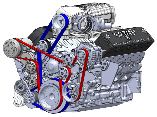 Wegner Camaro LS Whipple 3.0L 10 Rib Serpentine Drive System with  Alternator PS and WP