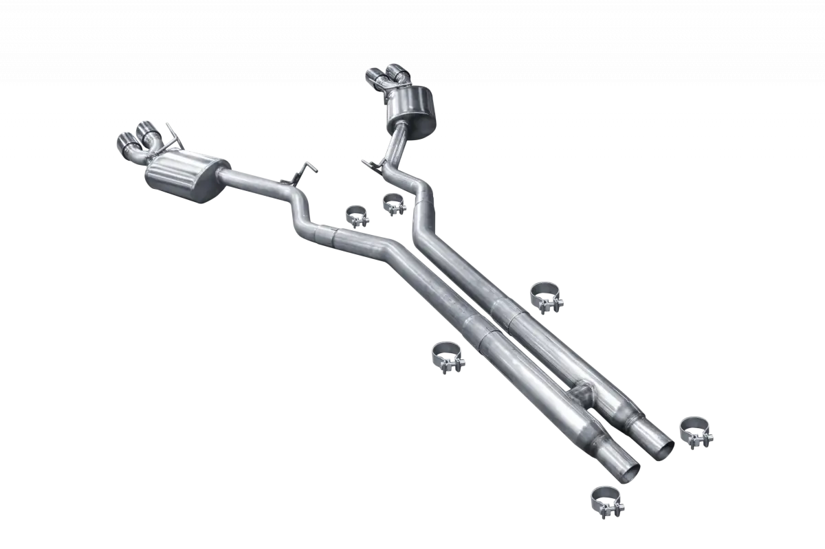 American Racing Headers - ARH Ford Mustang S550 2018 2-1/4" x 2-1/2" Catback With Quad Stainless Steel Tips - Image 1