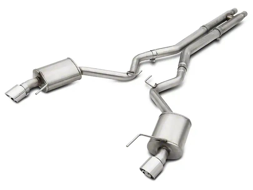 American Racing Headers - ARH Ford Mustang S550 2015-2017 2-1/2" x 2-1/2" Cat Back With X-Pipe Dual Stainless Steel Tips - Image 1