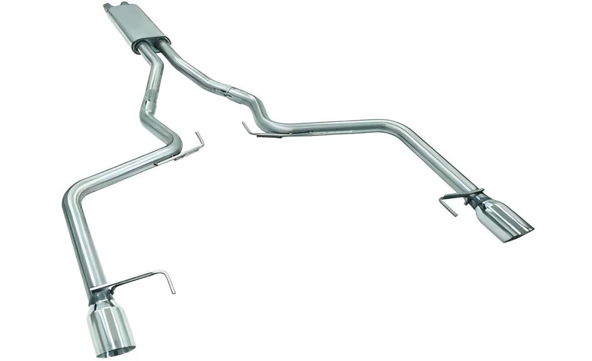 Bassani - Bassani Ford Mustang 2015-17 V6 3.7L 2.5" Mid Muffler Catback With Dual Stainless Steel Tips - Image 1