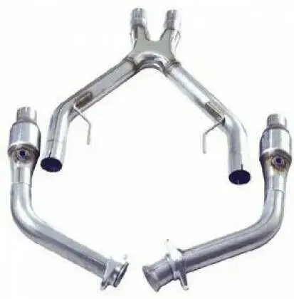 Bassani - Bassani Ford Mustang 2005-2009 4.6L 3V 2 1/2" X-Pipe & Catted Connection Pipes - Image 1