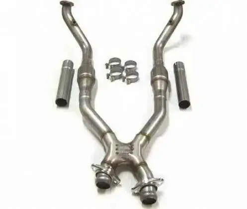 Bassani - Bassani Ford Mustang 1996-1998 4.6L 2 1/2" X-Pipe & Catted Connection Pipes - Image 1