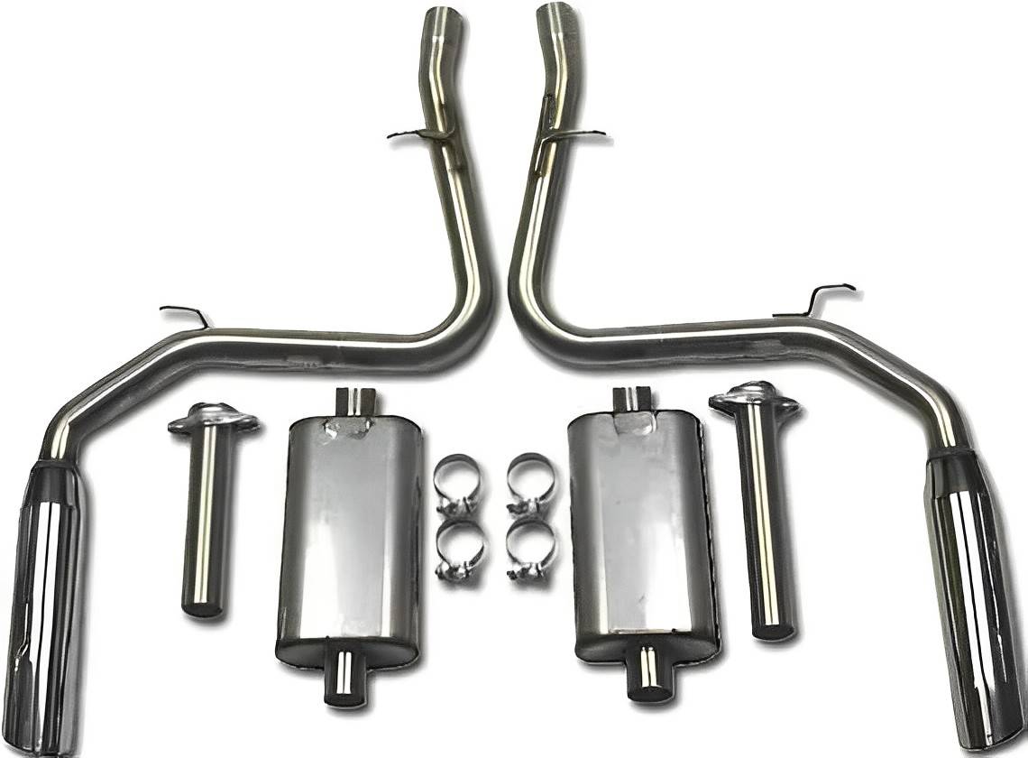 Bassani - Bassani Ford Mustang 1996-1997 4.6L 4V 2-1/2" Cat Back With Dual Stainless Steel Tips - Image 1
