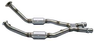 Bassani - Bassani Ford Mustang 1996-1998 4.6L 2V 2 1/2" X-Pipe & Catted Connection Pipes - Image 1