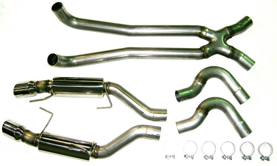 Bassani - Bassani Ford Mustang GT500 2007-2009 5.4L 3" Cat Back With Dual Stainless Steel Tips - Image 1
