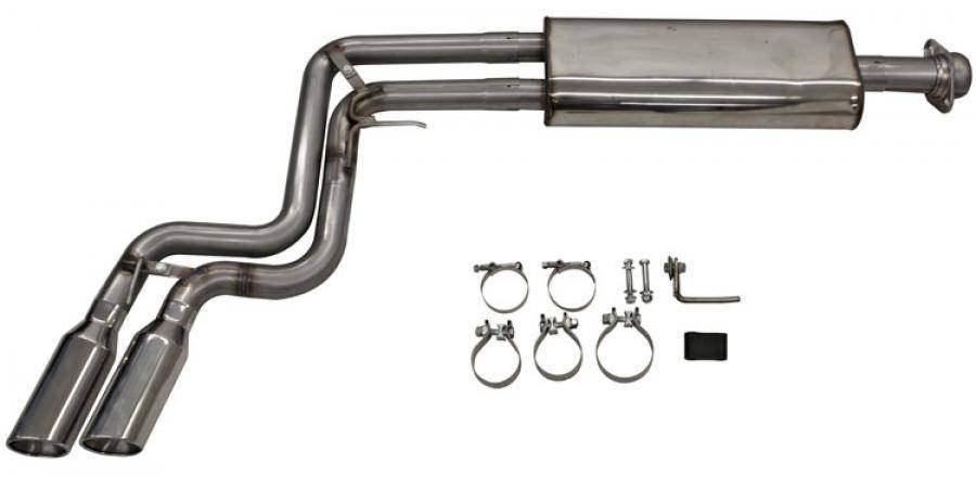 Bassani - Bassani Ford F-150 Raptor 2012-2014 6.2L 2-1/2" Cat Back With Dual Side Exit Stainless Steel Tips - Image 1