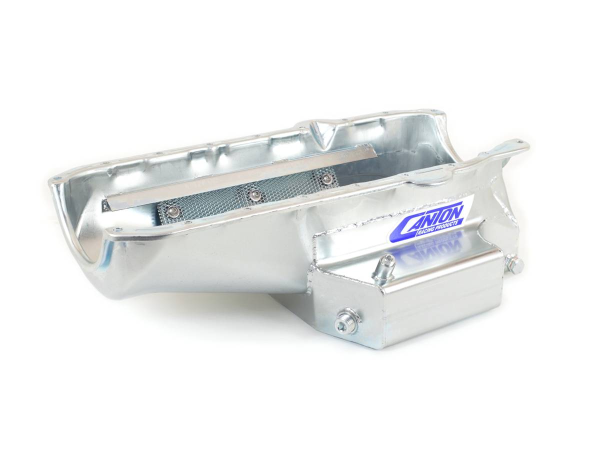 Canton Racing Products - 1986-Newer Small Block Chevy Shallow Circle Track 12" Long Sump Canton Race Oil Pan - Image 1