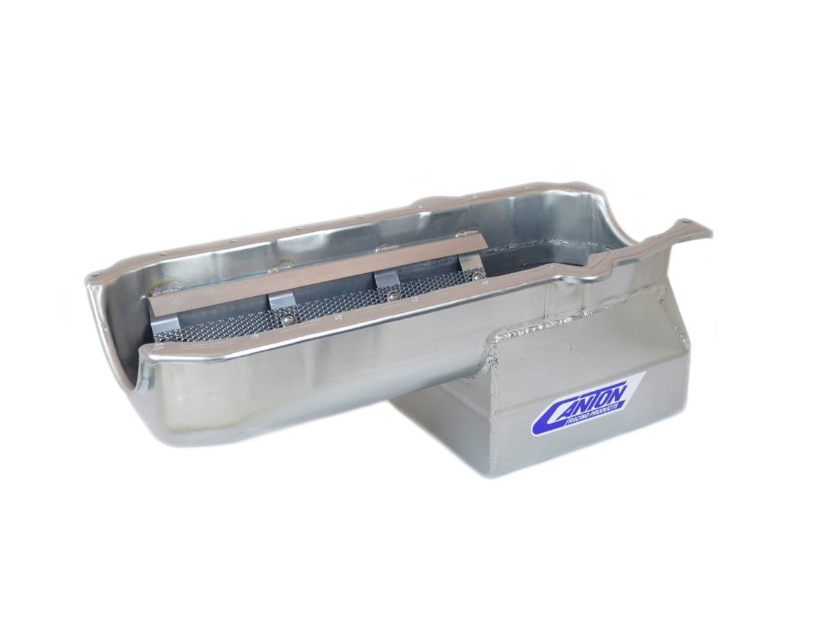 Canton Racing Products - Pre-1980 SBC Blocks With Left Side Dipstick Bracket Drag Racing Canton Race Oil Pan - Silver - Image 1