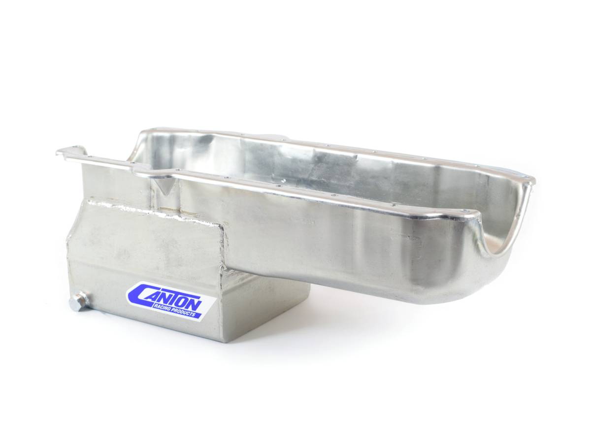 Canton Racing Products - SBC 1980-1985 With Right Side Dipstick Drag Race Canton  Race Oil Pan - Silver - Image 1