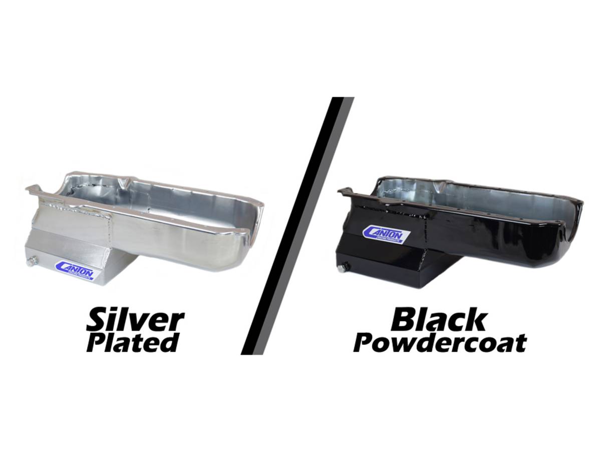Canton Racing Products - Canton "T" Sump Drag Race Chevy SBC 1980-1985 Blocks w/ Right Side Dipstick Oil Pan - Silver - Image 1