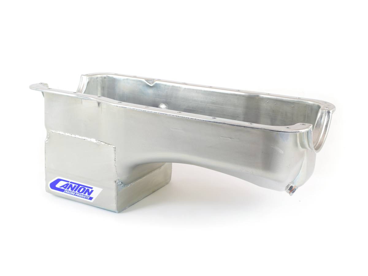 Canton Racing Products - Ford Mustang 289/302 Canton 7 Quart Deep Rear Sump Oil Pan w/ Scraper - Silver - Image 1