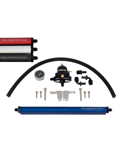 ASNU Fuel Injectors - FIC DSM Fuel Rail Kit With -8 AN Inlet & -6 AN Return Fittings - Image 1