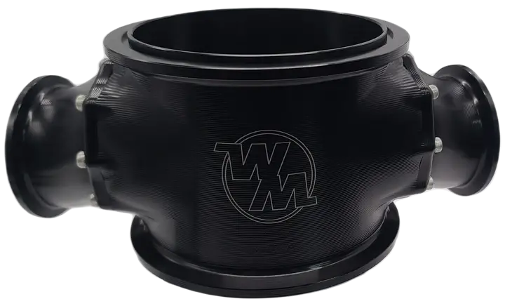 Wilson Manifold - Wilson Manifolds 123MM Billet Blow Off Assembly W/ 2.5" Connectors - Black - Image 1
