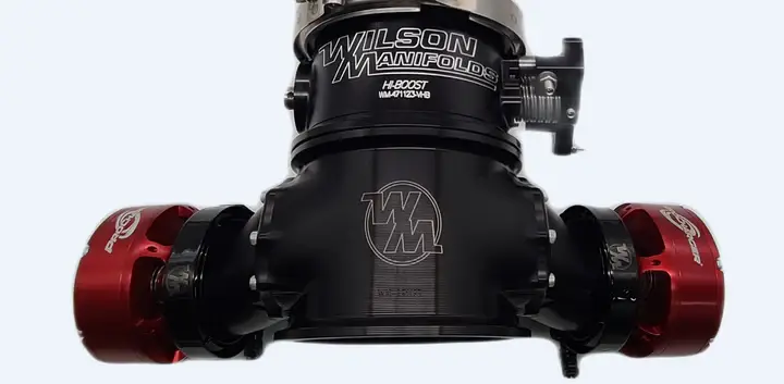 Wilson Manifold - Wilson Manifolds 123MM Billet Blow Off Assembly W/ 123MM TB & 3" Connectors - Black - Image 1