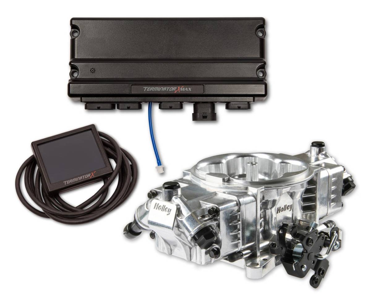 Holley - Holley Terminator X Max W/ Stealth 4150 4BBL For 4 Injectors - Shiny W/ Pre-2009 GM 4L60E/4L80E Transmission Control - Image 1