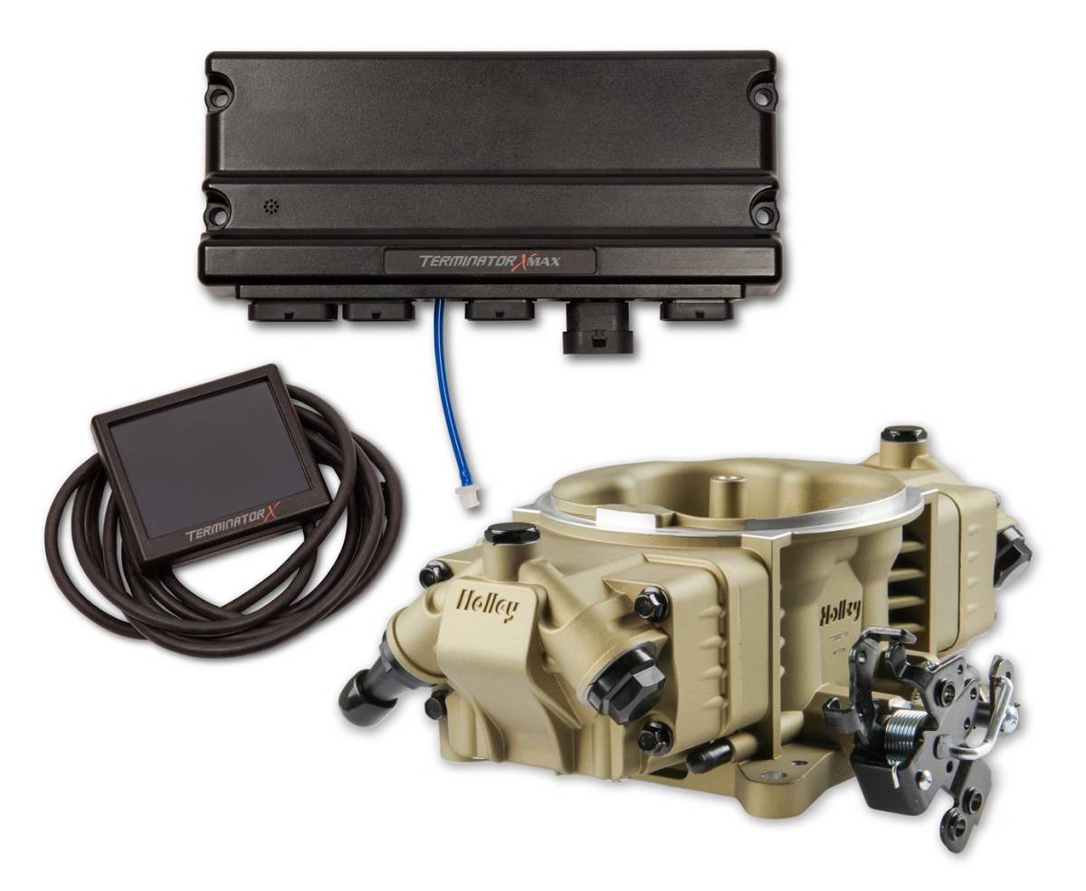 Holley - Holley Terminator X Max W/ Stealth 4150 4BBL For 4 Injectors - Gold W/ Pre-2009 GM 4L60E/4L80E Transmission Control - Image 1