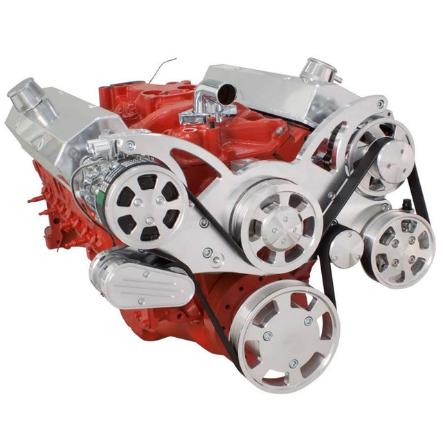 CVF Racing - CVF Chevy Small Block Serpentine System with AC, Power Steering & Alternator (All Inclusive) - Polished - Image 1