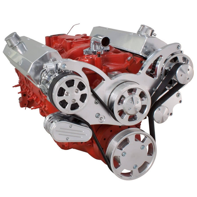 CVF Racing - CVF Chevy Small Block Serpentine System with AC & Alternator (All Inclusive) - Polished - Image 1