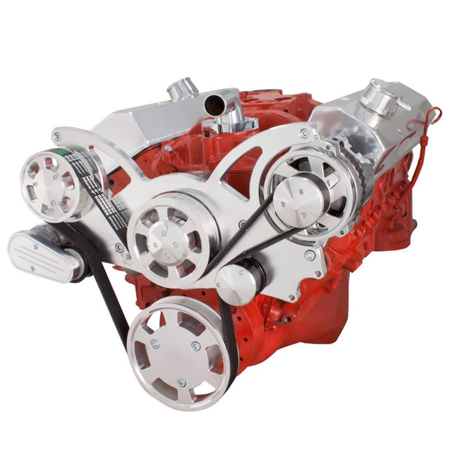 CVF Racing - CVF Chevy Small Block Serpentine System with Alternator Only (All Inclusive) - Polished - Image 1